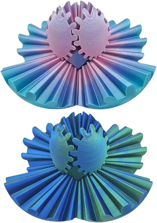 3D Printed Gear Ball Cube Ball Decompression Gear Sphere Toy Stress Ball, Gear Toys Fidget Ball, Relief Desk Decoration for Christmas Toy Gear Toy for Stress and Anxiety Relaxing (2pcs1)
