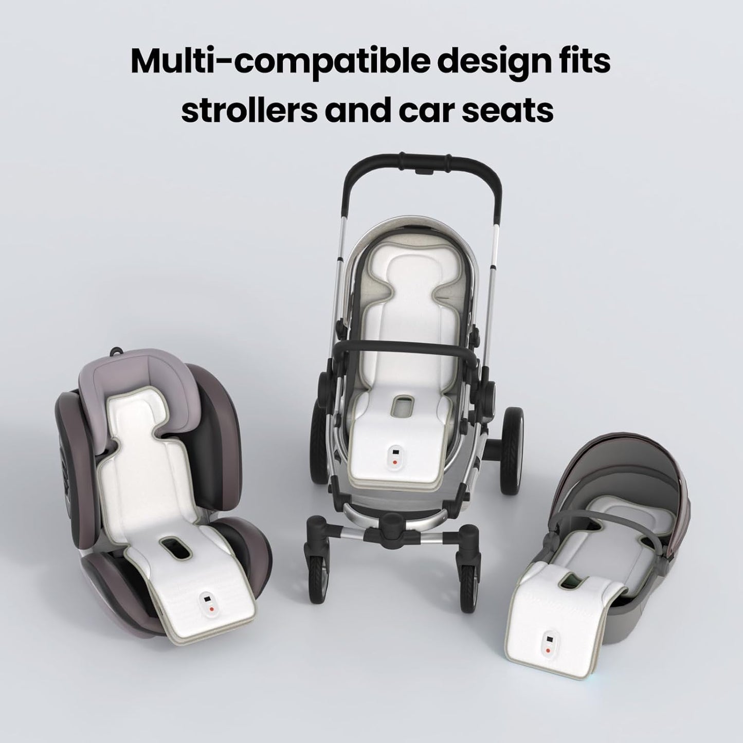 Bella's Friends Baby Stroller Cooling Pad with 2 Built-in Blower Up to 10H MAX 10000 mAh Rechargeable 3 Speed Adjustable Car Seat Liner Cooling Cushion for Toddler Outdoors Summer Baby Essentials