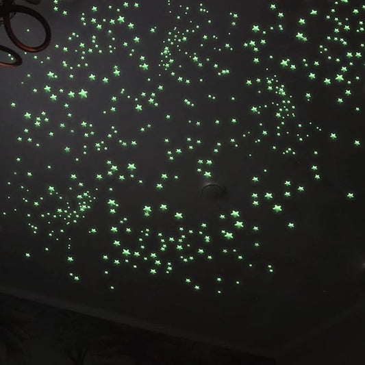 Glow in The Dark Stars Decals Decor 633 Pcs Luminous Dot Stars, 3D Starry Stars Glow in The Dark Stickers for Ceiling or Wall and Kids Bedroom Décor