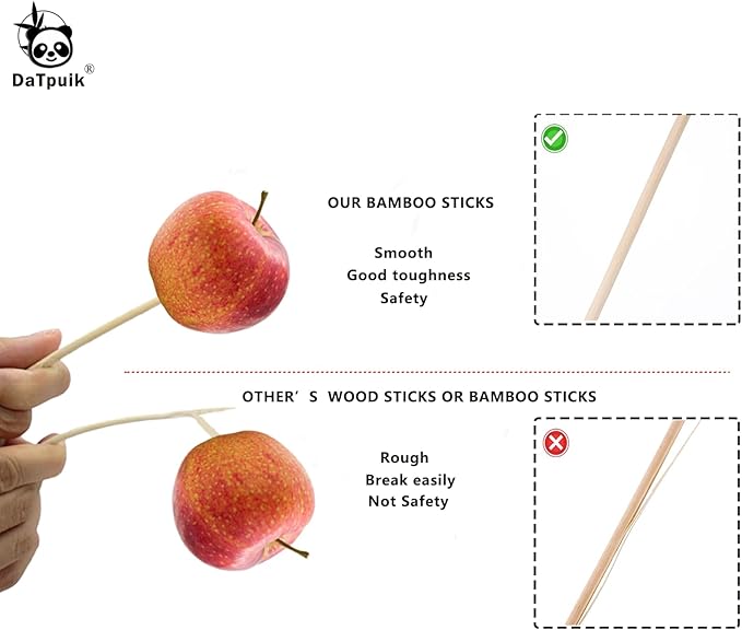 1/4 x 24 Inch 10 PCS Dowel Rods Wood Sticks Wooden Dowel Rods Unfinished Bamboo Sticks - for Crafts,Home Decor, Model Making and DIYers