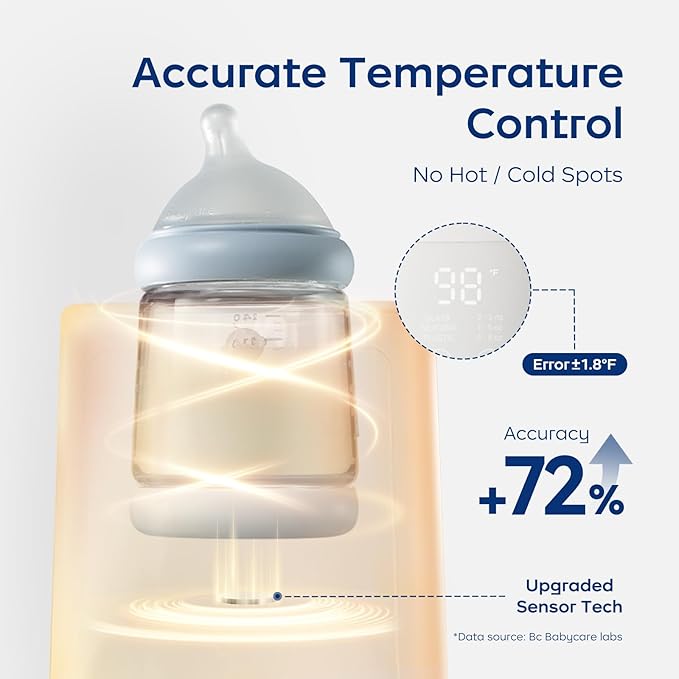 Bc Babycare Bottle Warmer,10-in-1 Fast Baby Milk Warmer with Smart Temperature Control, Rotating Heating, Bottle Warmers for All Bottles