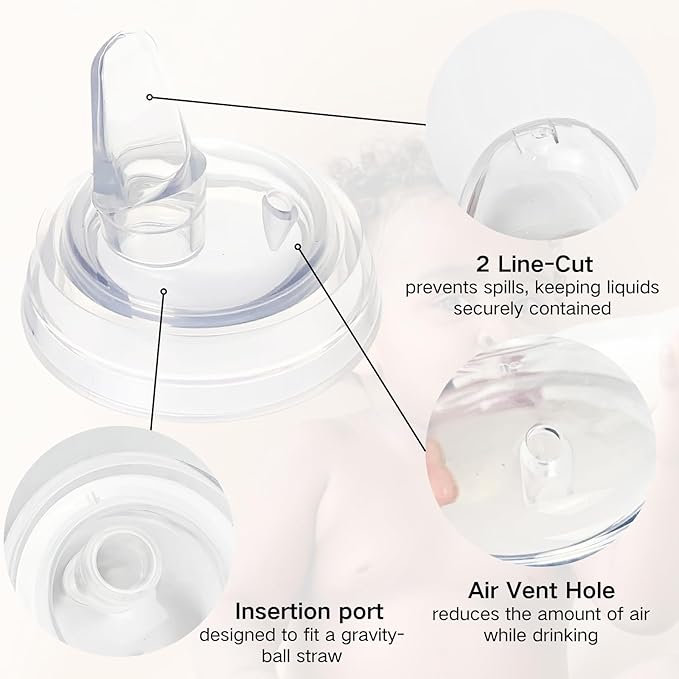 Sippy Spout Nipples Compatible with Philips Avent Natural Bottles, My Grippy Spout and Natural Trainer Sippy Cup, Soft Clear Food Grade Silicone Replacement Spouts, Leak-Proof, BPA Free, 4 Count