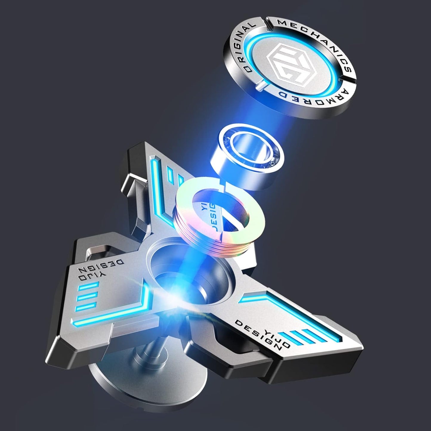 INNÔPLUS Fidget Spinner, Fidget Spinners Cool, Fidget Spinners for Kids, Stress Anxiety ADHD Relief Figets Toy, Fidget Light Up Spinner, Metal Finger Hand Spinner Toy with Luminous Light