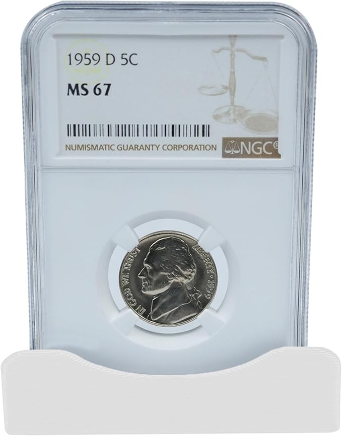 10-Pack Coin Display Stand, PCGS & NGC Slab Holders (White)