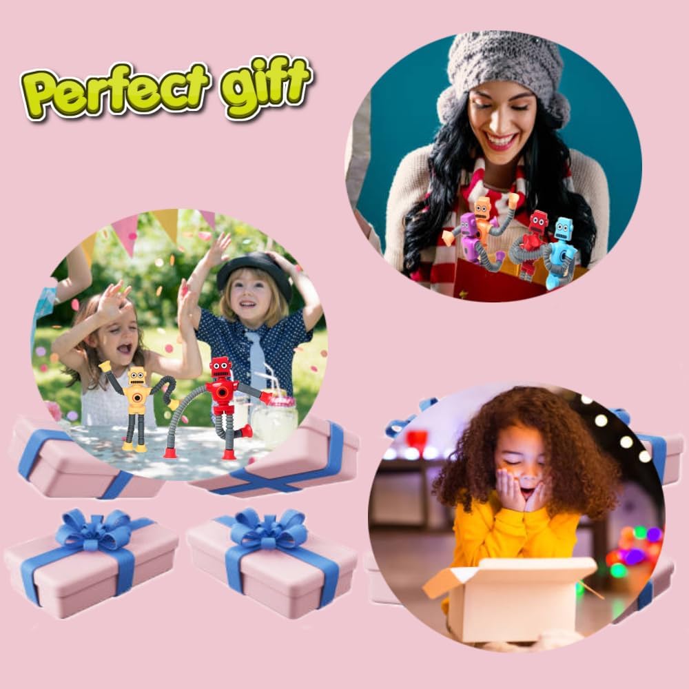 36PCS Telescopic Suction Cup Robot Toy,pop Tubes,Toys for Kids,Toddler Travel Toys,Toddler Sensory Toys,figette Toys,Fidget Toys for Kids,Treasure Box prizes,Small Toys for Kids prizes