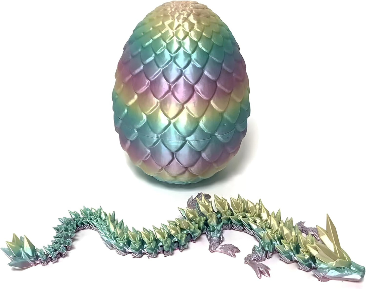 3D Printed Dragon Egg,Mystery Crystal Dragon Fidget Toys,Articulated Dragon,Home Desk Decor Easter Surprise Dinosaur Eggs,Adults Fidget Toys for Autism/ADHD