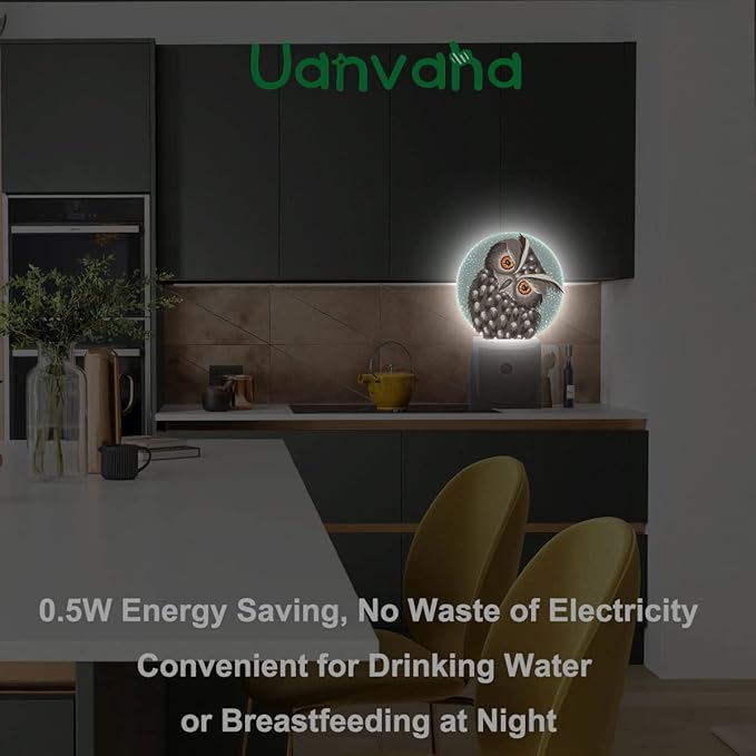 Owl Night Light Cute Bird with Curious Big Eyes Retro LED Dusk to Dawn Plug-in Nightlight Auto Sensor for Bedroom Bathroom Hallway Living Room