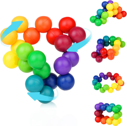 Variety Beaded Stress Relief Ball 1 Pack-Ainiv Sensory Fidget Toys for Kids Toddler, Autism Rainbow Ball ADHD Therapy Cool Desk Toy, Fidget Toys for Children Aged 3+(Small)