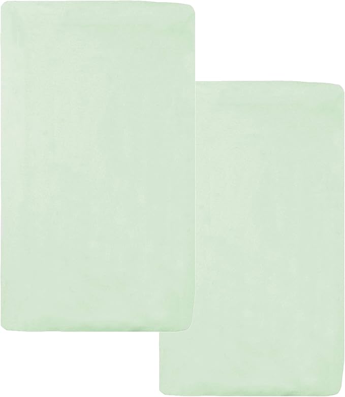 American Baby Company 2 Pack 100% Cotton Knit Fitted 18" x 36" Cradle/Bassinet Sheet - Compatible with Mika Micky Bassinet, Celery, Soft Breathable, for Boys and Girls
