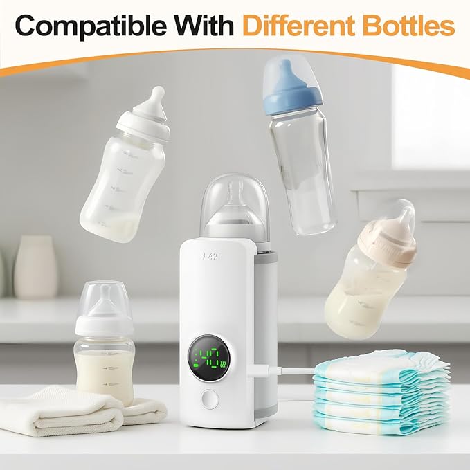 Solve The Milk Warming Dilemma Portable Bottle Warmer Requires no Water Rapid Heating with no Waiting 5-Hour Extended Heat Retention with Precise Temperature Control Enjoy Comfortable Feeding Anytime
