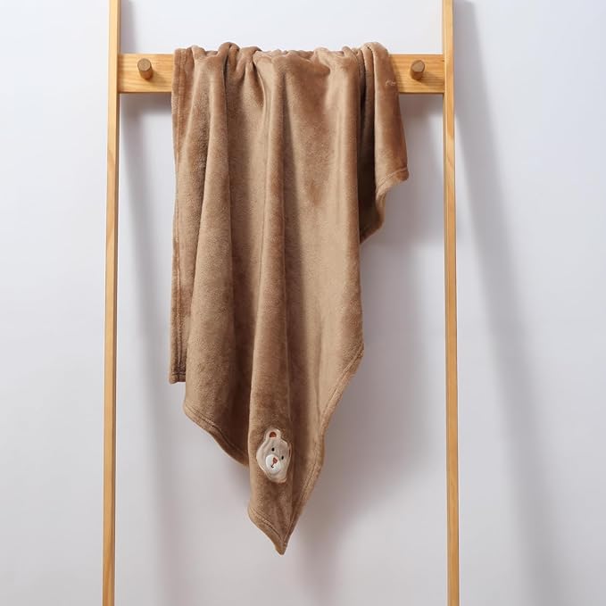 CREVENT 30''X40'' Cute Cozy Fluffy Warm Baby Blanket for Girls Boys Infants Toddlers' Bedding Crib Cot Stroller, Baby Shower Birthday Newborn's Gift - Bear