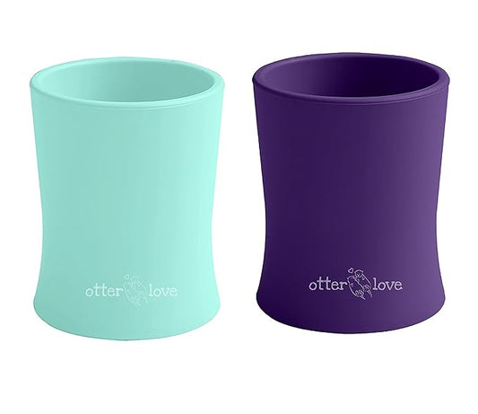 otterlove Silicone Baby & Toddler Training Cup - Pediatric OT Approved - 100% Platinum Pure LFGB Silicone - Unbreakable - Plastic Free - Tiny Cup Perfect for Baby Led Weaning