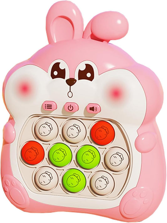 Puzzle Pop Light Up Game Fidget Travel Games /Upgrade Travel Sensory Fidget Toys Popular Handheld Games for Teenagers Anti Anxiety Autism Relief Birthday Party Gift (Pink Rabbit)