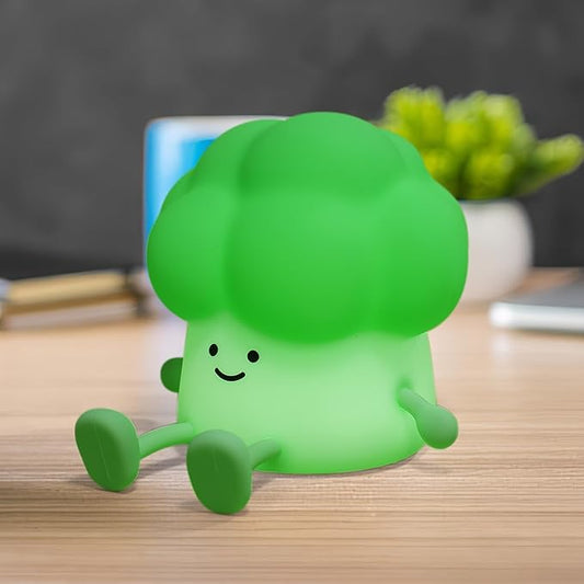 Cute Broccoli Night Light, LED Squishy Novelty Baby Night Lamp, 3 Levels Dimmable Timer Nursery Nightlight for Kids, Rechargeable Touch Bedside Lamp, Bedroom Dorm Decor, Baby Boys Girls Gifts
