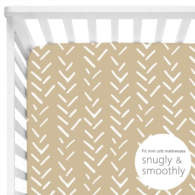 GRSSDER Stretchy Pack and Play Sheets, Ultra Soft Jersey Knit Fitted Pack n Play Sheets Set 2 Pack, Portable/Mini Cribs Sheets for Girls and Boys, Rainbow Pattern