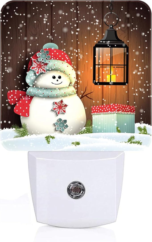 Cute Snowman Night Light,Plug-in Night Lights with Dusk to Dawn Sensor for Stairway,Hallway,Bedroom Sleep Friendly Ideal for Women/Girls/Boys Gift,0.5w