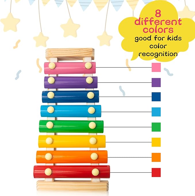 MCPINKY Xylophone for Kids, Xylophone Musical Toy with Child Safe Mallets Educational Musical Instruments Toy for Toddlers