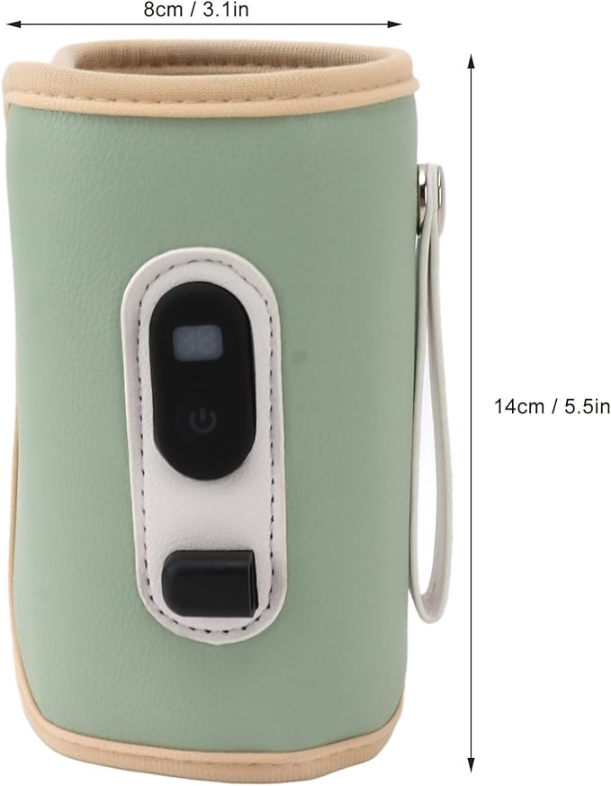 Pssopp Portable Milk Bottle Warmer Bottle Breast Milk Warmer 5 Speeds Milk Heat Keeper Fast Baby Food Heater for Outdoor Car Travel (Green)