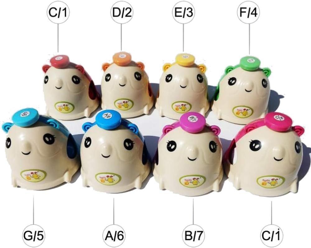 ENNBOM Mouse-Shaped Hand Bell Music Bell Gift Chromatic Percussion 8 Color Kit