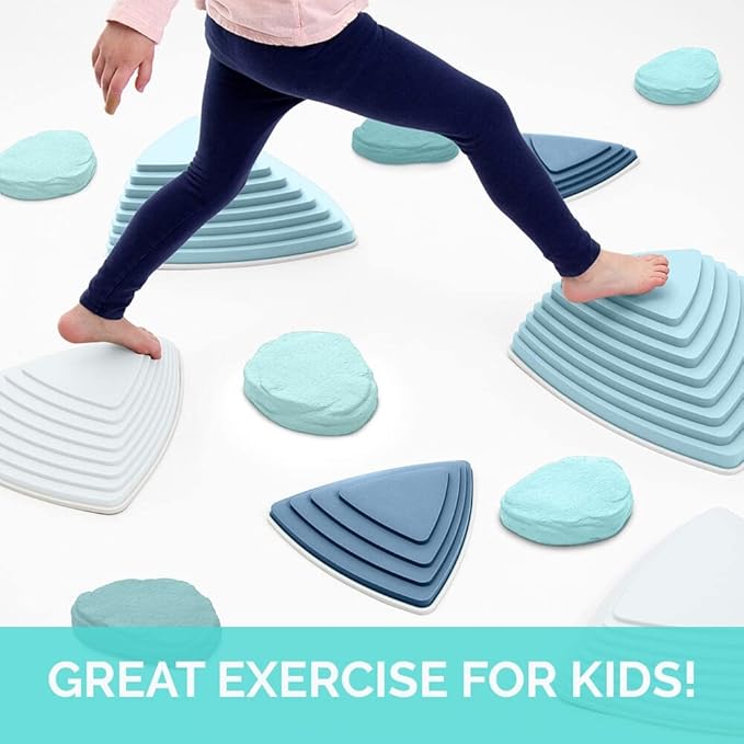 JumpOff Jo - Rocksteady - Balance & Coordination Enhancing Blocks and Stepping Foam Stones, Sensory Toys for Kids - Indoor and Outdoor Obstacle Course
