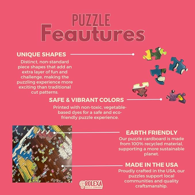 1000 Piece Unique Shape Jigsaw Puzzle with Original Artwork