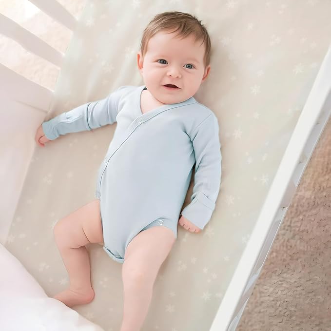 Stretchy Ultra Soft Jersey Knit Fitted Pack n Play Sheets 3 Pack, Portable/Mini Crib Sheets for Boys and Girls, Universal Fit for Pack N Plays Safe and Snug, Stylish Pattern of Bear and Wolf Print