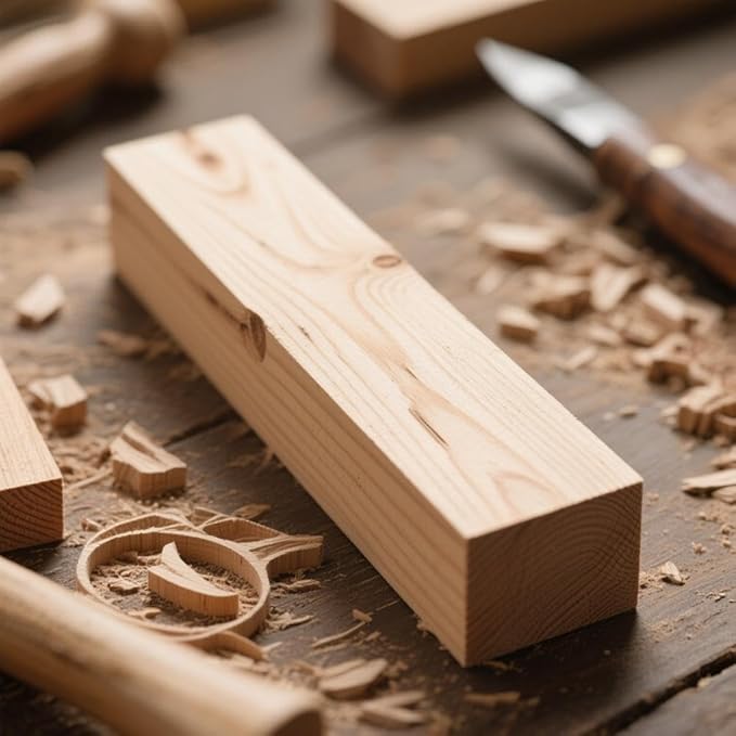 JAPCHET 20 PCS 6 x 1 x 1 Inch Basswood Carving Blocks, Natural Whittling Blocks Unfinished Basswood Blocks for Beginners Carving, Crafting and Whittling