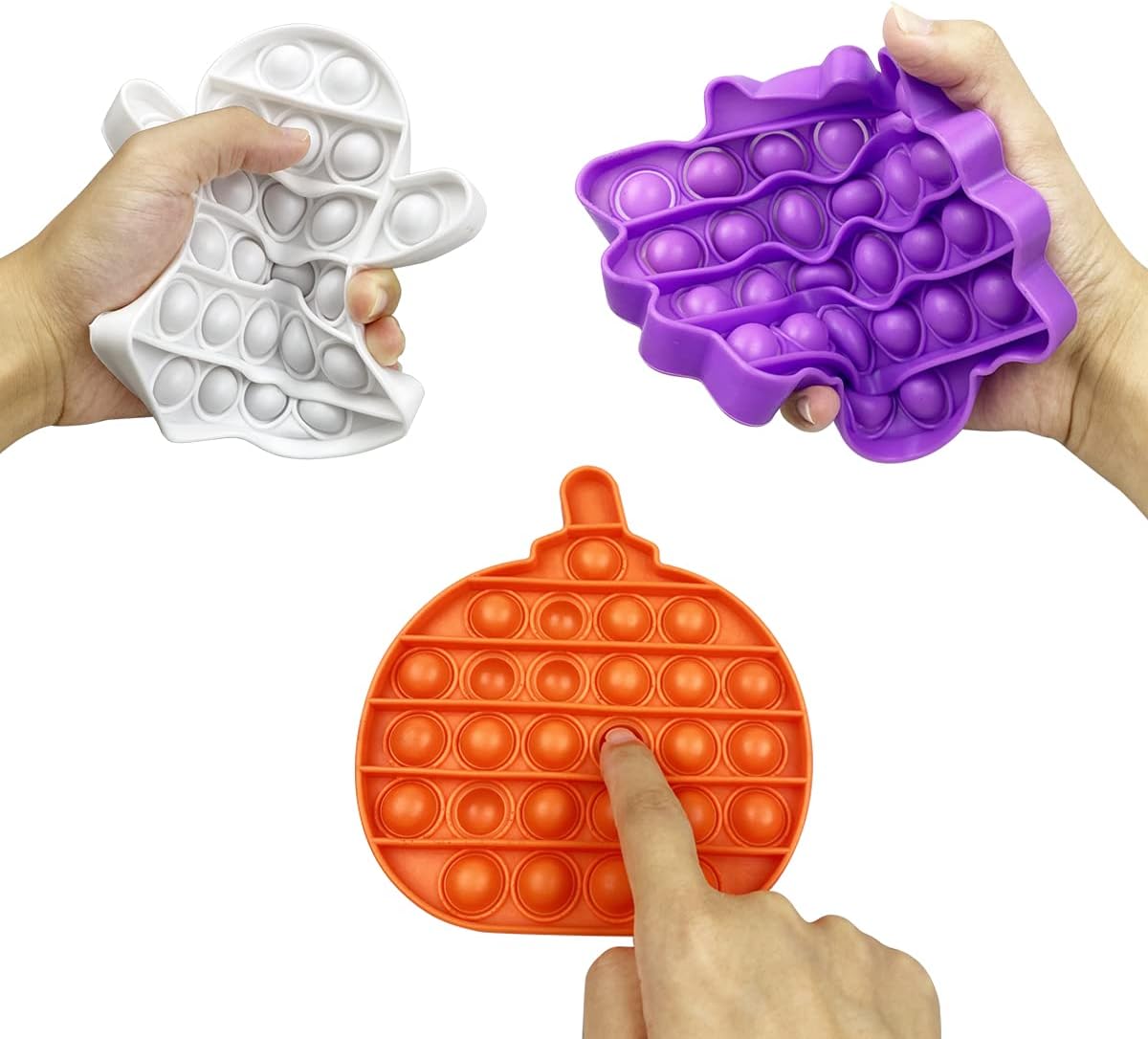 Jofan 4 Pack Halloween Fidget Sensory Pop Toys Packs for Kids Girls Boys Halloween Party Favors Halloween Treat Bags Gifts Stress Relief