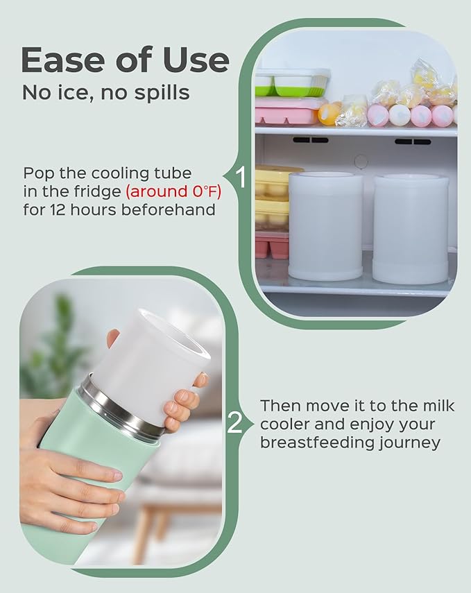 Xaproo 22oz Breast Milk Cooler Bottle, Portable Milk Cooler for Breastmilk with 360° Total Cooling for 24 Hours, Breastmilk Chiller with 2pcs Baby Bottles, Breastfeeding Essentials for Baby, BPA-Free