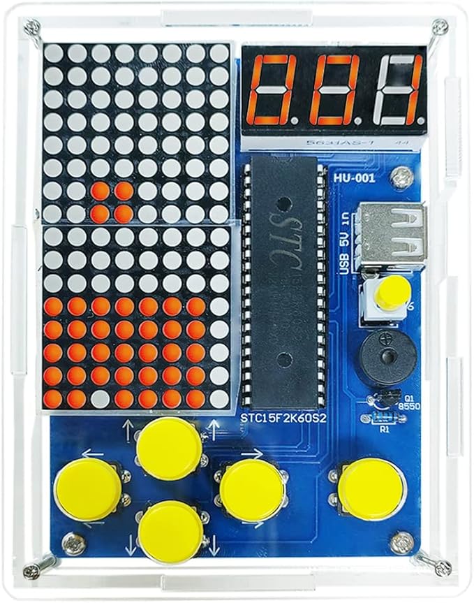 Gikfun Soldering Practice Kit with 4 Retro Games - DIY Electronics Project for STEM Learning, School, Home w/ Acrylic Case EK1987