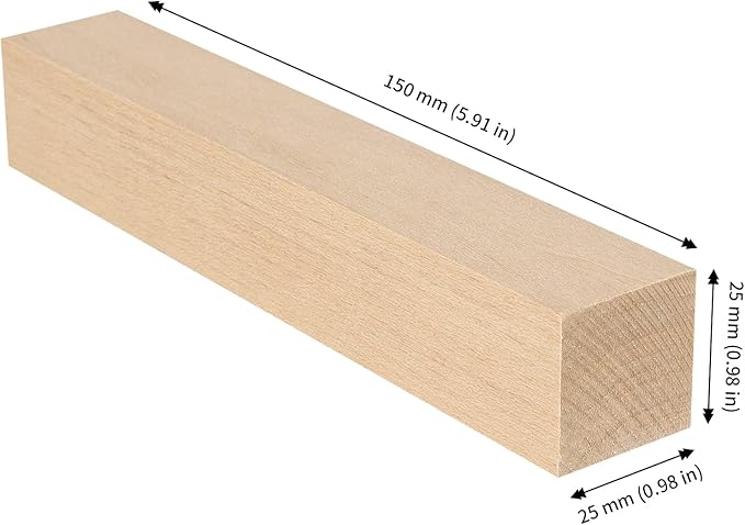 JAPCHET 20 PCS 6 x 1 x 1 Inch Basswood Carving Blocks, Natural Whittling Blocks Unfinished Basswood Blocks for Beginners Carving, Crafting and Whittling