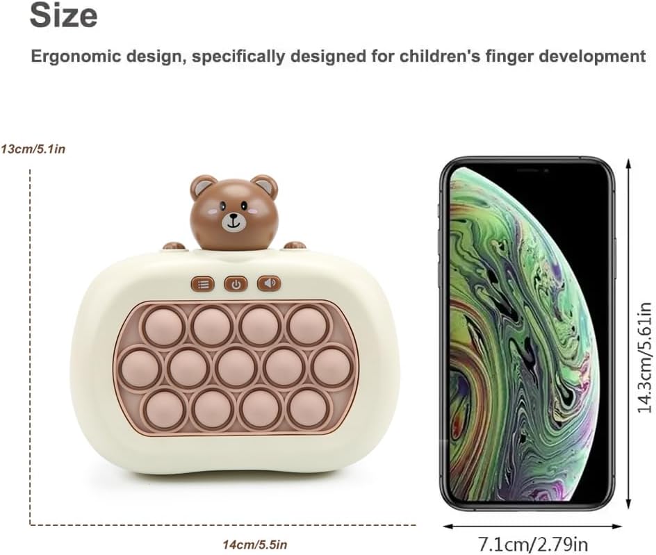 Fast Push Game | Light Up Fidget Toy | 2024 Upgraded Fast Push Game Pop Fidget Toys for Kids, Educational and Memory Growth | Speed Push Pop Game, Push Game Fidget Toy by AVBVCV(Bear)