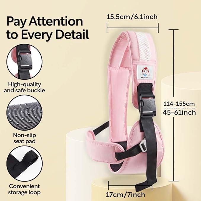 Baby Sling Carrier The Latest Safe and Breathable Anti-Slip Hip Pad Toddler Carrier Baby Essentials for Baby Boys and Girls Carrying 8-35lbs Pink
