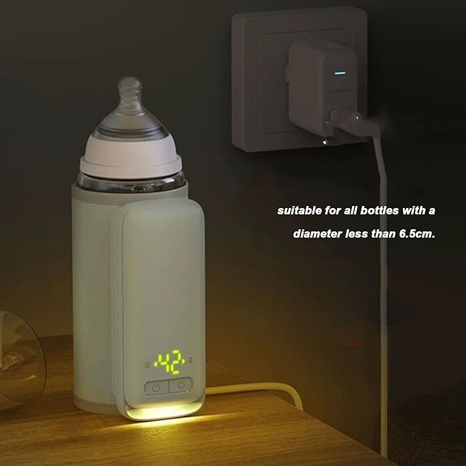 Portable Travel Baby Bottle Warmer, Fast Heating Speed with Battery with Large Capacity, Automatic Setting, Insulation, for Outdoors, USB Load