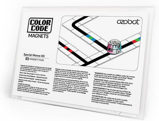 Ozobot Color Code Magnets Special Moves Kit:Interactive Coding Learning Tool for Kids Ages 3+,Enhances Logic & Problem-Solving Skills,18 Tiles, Evo & Color Codes Magnets Base Kit Required Not Included