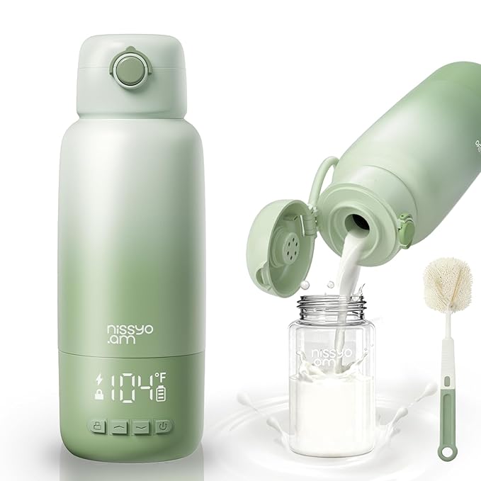 Portable Bottle Warmer for Travel, 17OZ 12000mAh Baby Bottle Warmer with 100W Fast Heating, Super Fast Charging (Full in 1.5H), Accurate Temp Control, Travel Portable Milk Warmer for BabyMilk