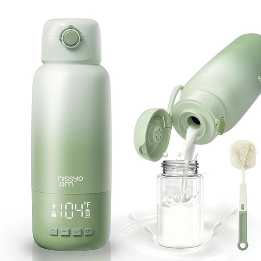 Portable Bottle Warmer for Travel, 17OZ 12000mAh Baby Bottle Warmer with 100W Fast Heating, Super Fast Charging (Full in 1.5H), Accurate Temp Control, Travel Portable Milk Warmer for BabyMilk
