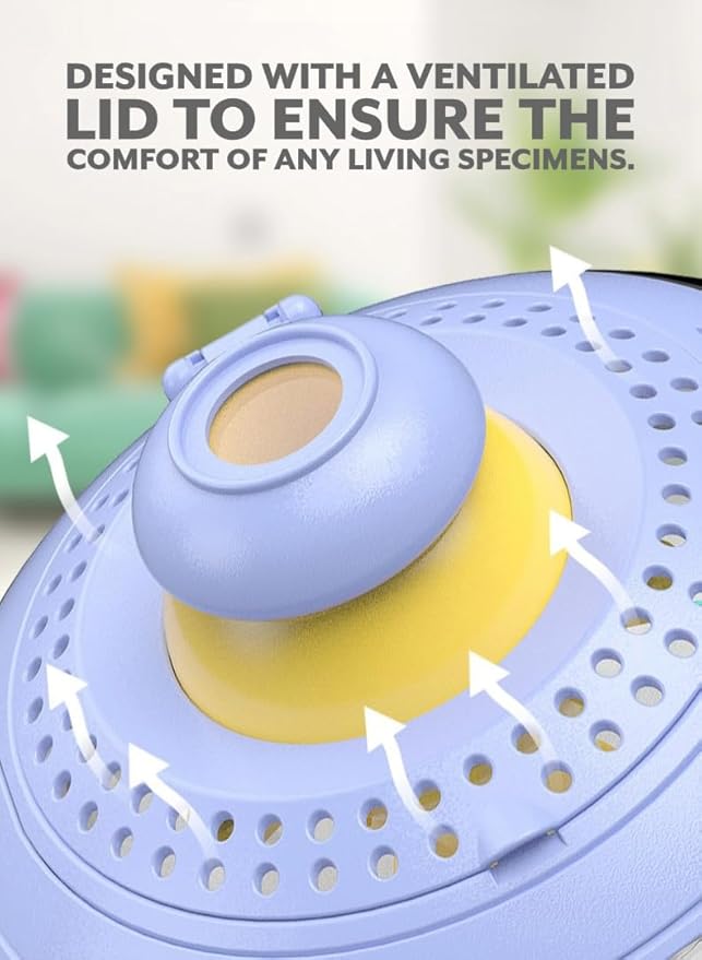 JDS Educational UFO Observation Display - Portable Fishbowl, Insect/Critter Habitat, Terrarium, Enclosure, and Plant Observatory with Magnifying Glass - STEM Toy for Kids