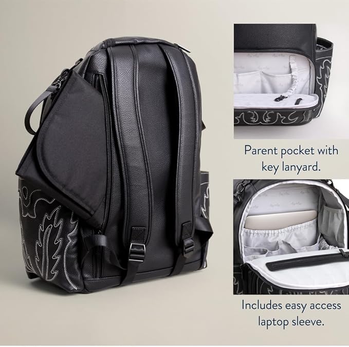 Itzy Ritzy Diaper Bag Backpack – Large Capacity Boss Plus Baby Backpack Diaper Bag Featuring 19 Pockets, Changing Pad, Stroller Clips, and Comfortable Straps (Outlaw)