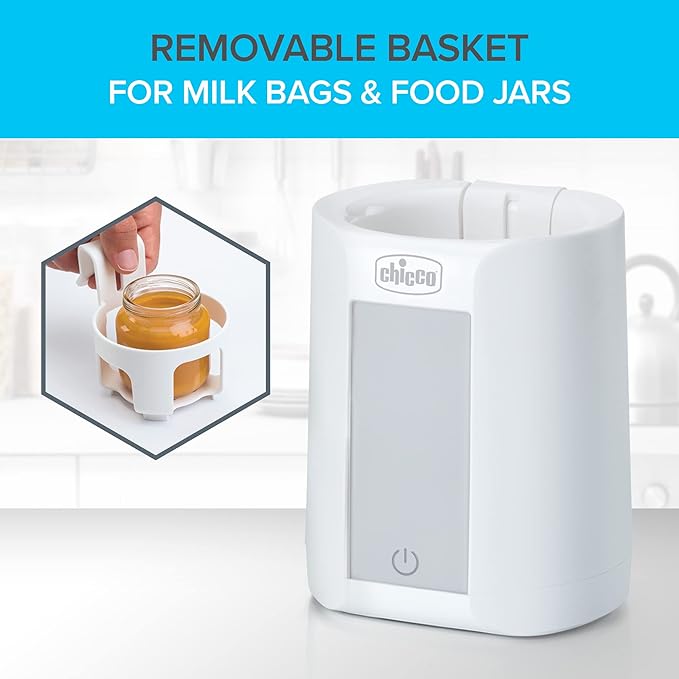 Chicco Digital Bottle Warmer & Sterilizer for Baby Bottles, Baby Food Jars, and Milk Bags | Eliminates 99.9% of Germs | 4 Heating Options | Digital Touchscreen| Automatic Shut-Off & Sound Alert
