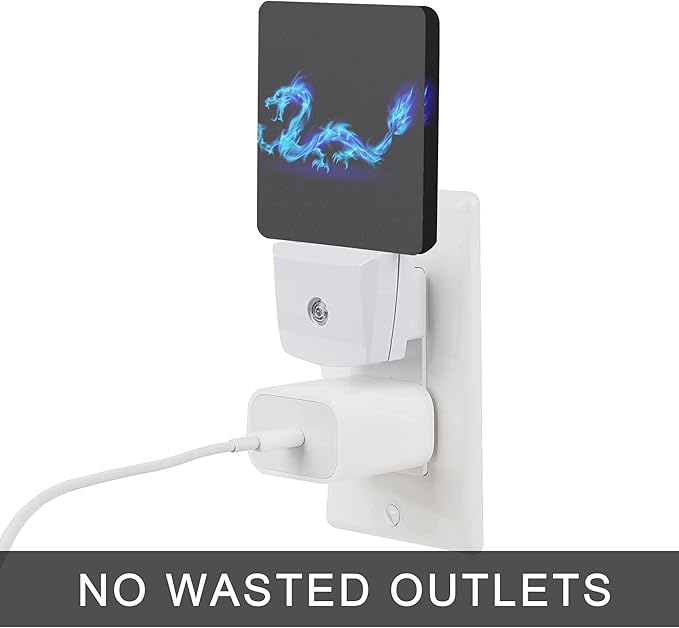 Blue Dragon Night Light,Plug in Night Lights 0.5W Sleep Friendly for Boys Girls Led Night Light Dusk to Dawn Sensor Nightlight for Stairway/Hallway/Bedroom