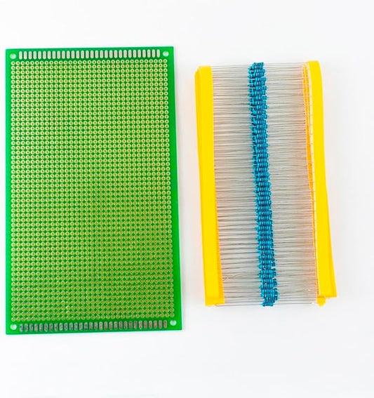 Through-Hole Device(THD) Soldering Practice Kit, Soldering Project Kit with 200 Resistors and PCB, Perfect for Electronics Enthusiasts & Beginners