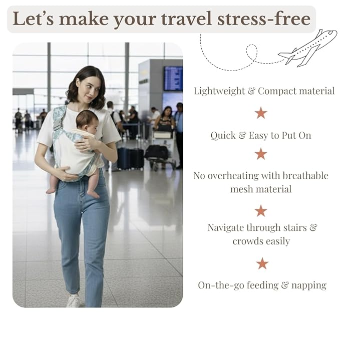 Baby to Toddler Sling Carrier, Toddler Carrier 25-60 lbs – Baby Travel Essential, Adjustable Mesh Sling with Secure Safety Buckle & Comfortable Hold with One Hand Support – Tropical Blue