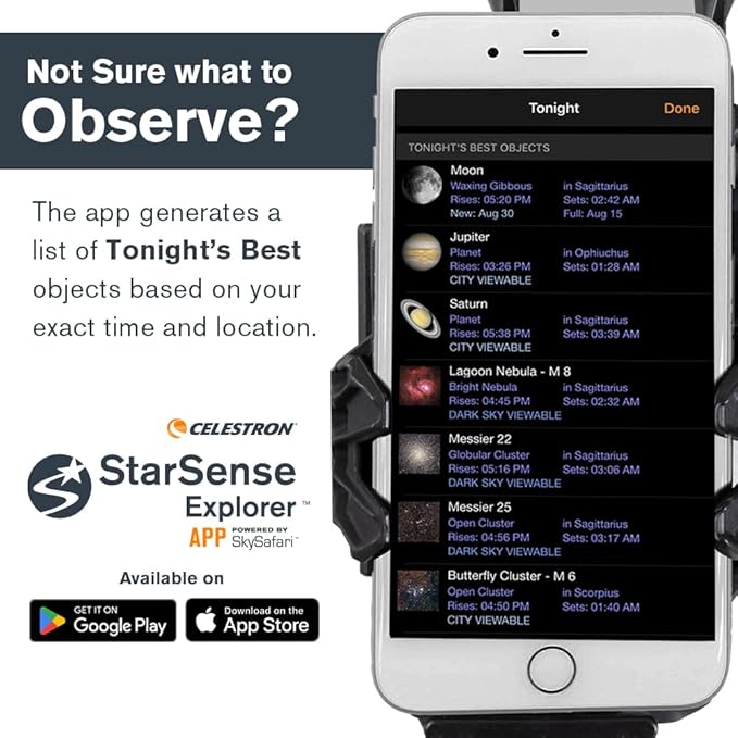 Celestron StarSense Explorer 130AZ App-Enabled Telescope – 130mm Tabletop Dobsonian with Smartphone Dock & StarSense App – iPhone & Android Compatible – Easy-to-Use for Beginners