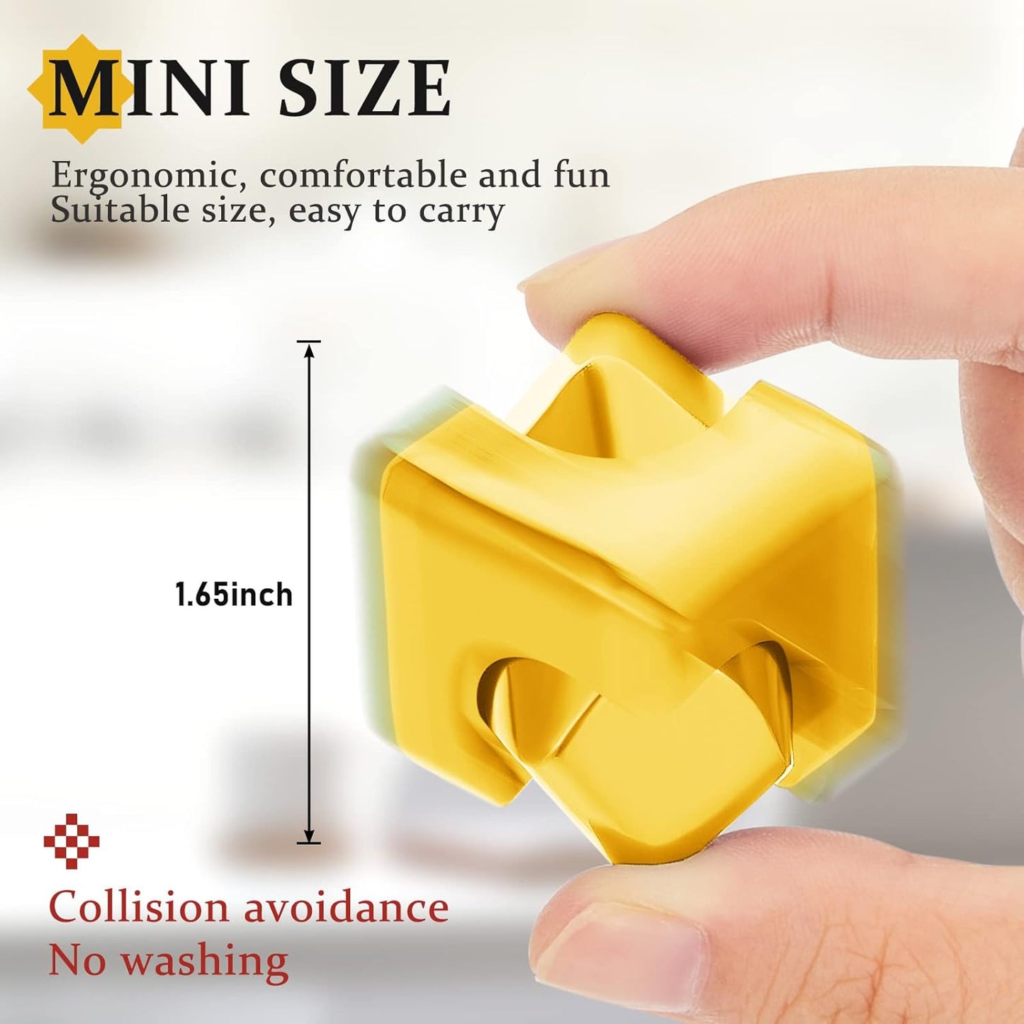 Spinner Anti-Anxiety Toys 4-in-1 Toy Metallic Toy Cube Finger Top Desktop Stress Relieve Toys for Kids and Adults (Light Gold)