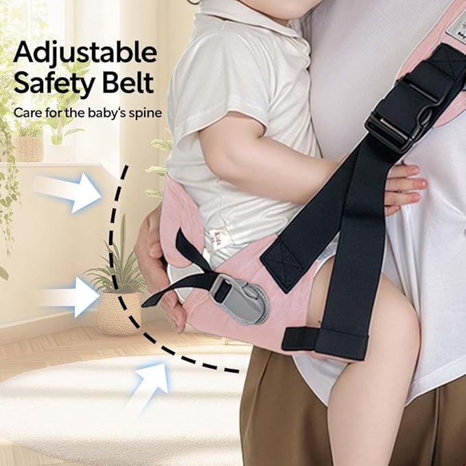 Baby Sling Carrier The Latest Safe and Breathable Anti-Slip Hip Pad Toddler Carrier Baby Essentials for Baby Boys and Girls Carrying 8-35lbs Pink