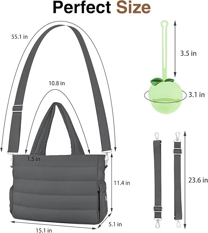 Diaper Bag Tote, Baby Diaper Tote Bags Crossbody Hospital Bag Travel Large Mommy Bag, with Silicone Pacifier Case