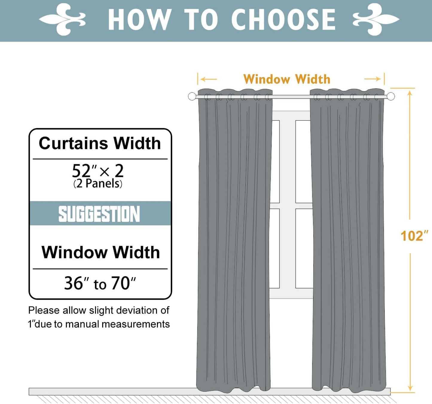 ChrisDowa Blackout Curtains 102 Inches Long 2 Panels Set for Living Room, Grommet Thermal Insulated Room Darkening Curtains for Bedroom (Navy Blue, 52 x 102 Inch)