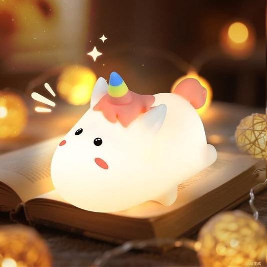 Dealswin Night Light for Kids, Cute Animal Touch lamp, Color Changing Silicone LED Night Light, Table Lamp Bedside Lamp Nursery Night Lamp Gifts for Girls Toddler Baby Room Decor