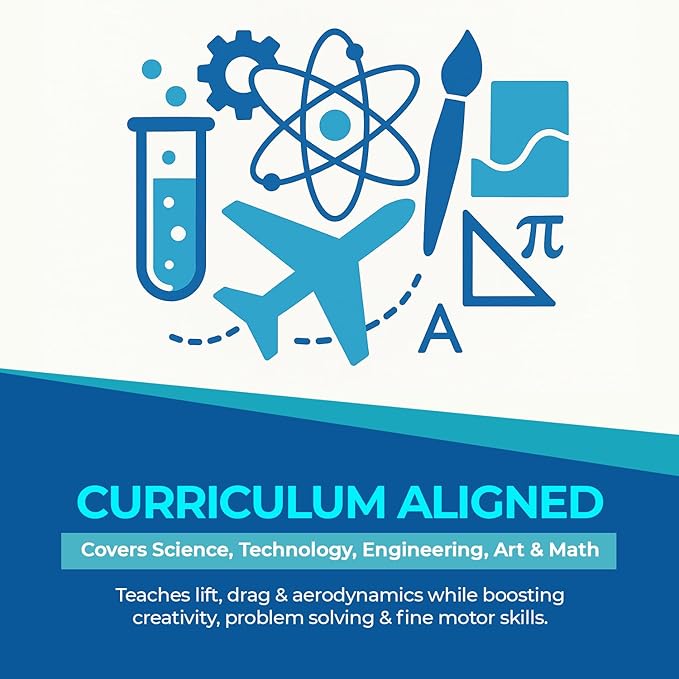 Brown Toy Box Dadisi Academy Skye Aviation STEM Science Kit | STEM Toy & DIY 3 D Airplane, Control Tower & Glider | Hands On Learning Gift for Boys and Girls Ages 4-8, Toys & Games Educational Set